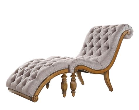 Classic Grey Linen Upholstered Tufted Chaise Lounge Chair with Ottoman ...