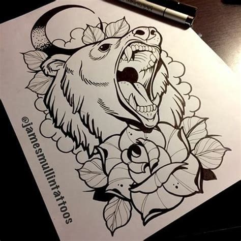 Pin by zuzanna herman on Bear tattoos | Tattoo stencil outline, Bear ...