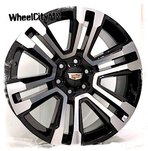 22 inch gloss black machined 2018 Cadillac Escalade OE 5822 replica ...