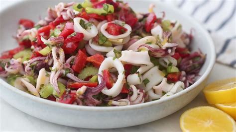 Chilled Calamari Salad with Lemon and Parsley - YouTube