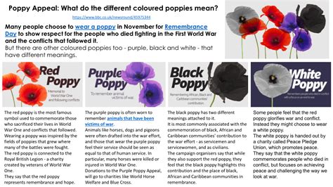 Poppy Appeal: What Do the Different Coloured Poppies Mean? - DocsLib