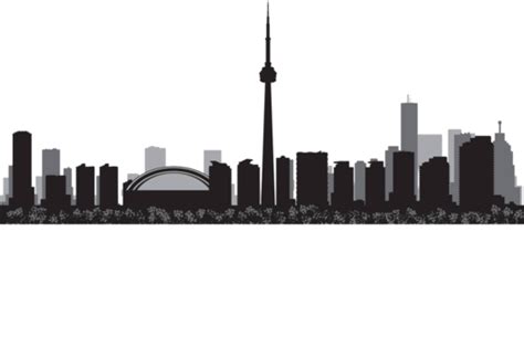 Toronto City Skyline Silhouette Background Background Landmark Lights ...