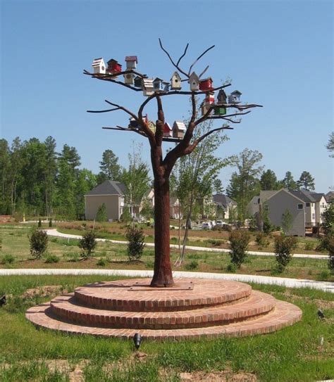 Welded Steel Tree Sculpture with Birdhouse Neighborhood - Artist ...