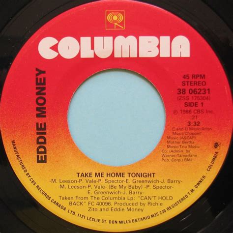 Eddie Money - Take Me Home Tonight | Releases | Discogs