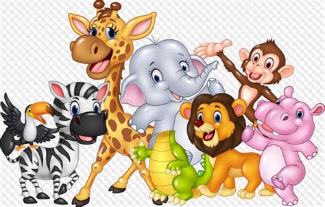 PSD, 26 PNG, Cartoon Animals Safari in Africa, images with transparent ...