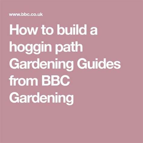 How to build a hoggin path Gardening Guides from BBC Gardening ...