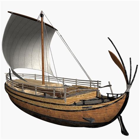 3d model of ancient greek freight ship hull