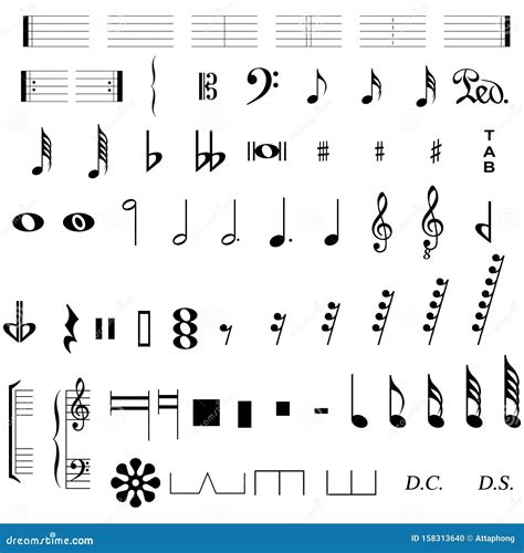 Set of Musical Symbols , Elements of Musical Symbols, Icons and ...