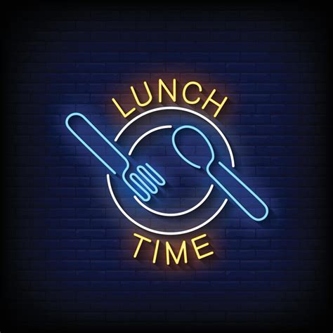 Lunch Time Neon Signs Style Text Vector 6917171 Vector Art at Vecteezy