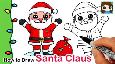 Easy Step By Step Cartoon Easy Step By Step Santa Claus Drawing : Draw ...