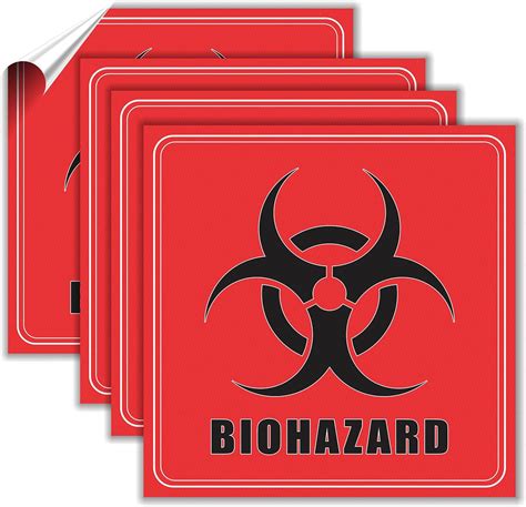 Amazon.com: 50 Pcs Biohazard Stickers Sign Labels - 6" x 6" Large ...