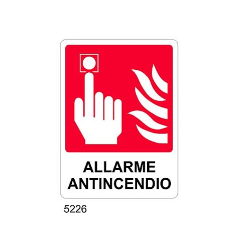 Allarme antincendio - A - Alluminio 120x145 mm Tuttosegnaletica