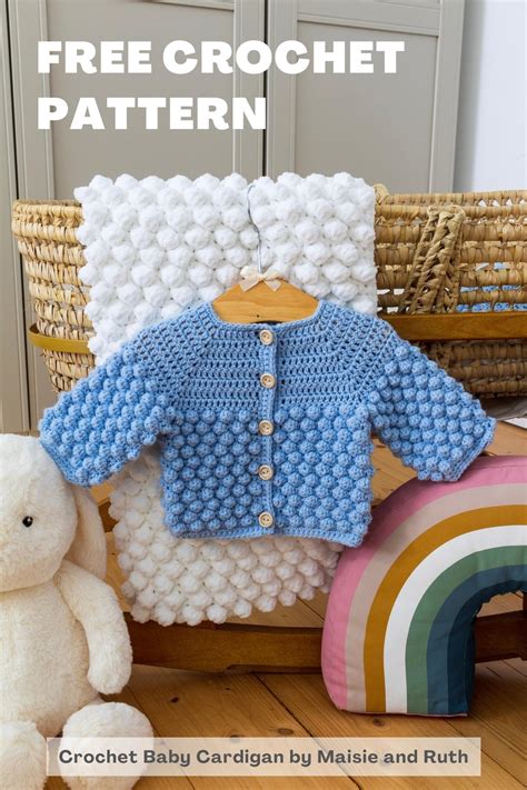 Bobble Crochet Baby Cardigan Pattern (Free) - Maisie and Ruth