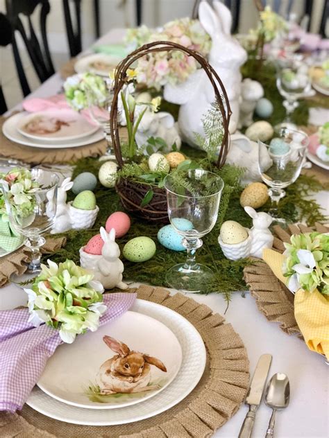 Festive Easter Tablescape - The Preppy Hostess | Easter table settings ...