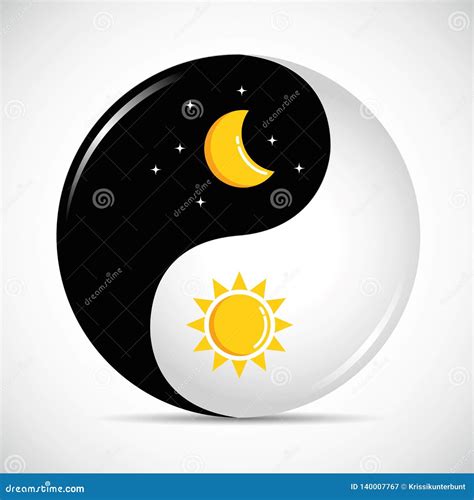 Sun And Moon In Yin Yang Symbol Vector Illustration | CartoonDealer.com ...