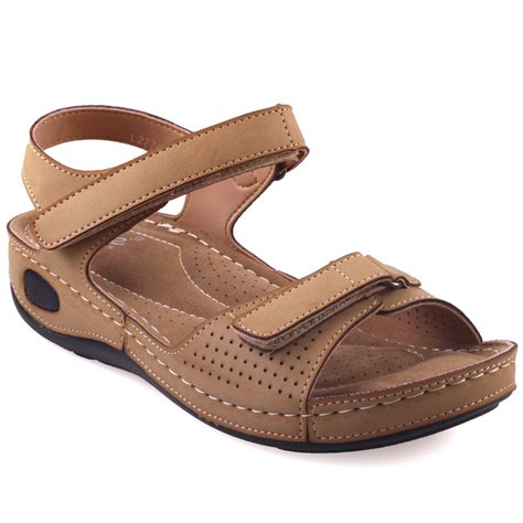 UNZE WOMENS NUTY COMFORTABLE WALKING SANDALS UK SIZE 3-8 BEIGE | eBay