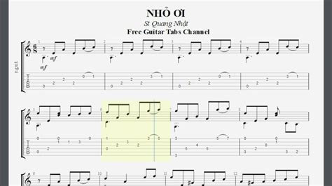 NHỎ ƠI - St Quang Nhật[ Free Guitar Tabs ] - Download Tab trong phần mô ...