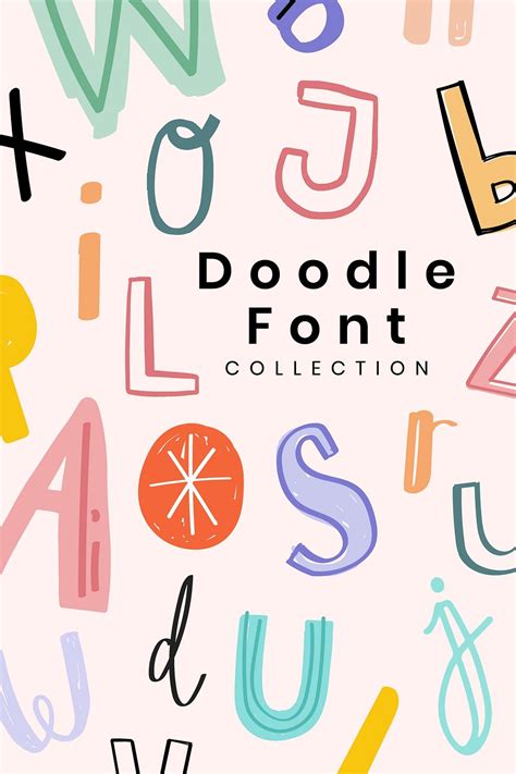 Doodle font collection poster vector | Premium Vector - rawpixel