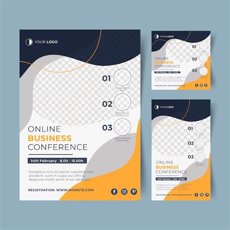 Webinar flyer template with abstract shapes | AI-generated vector