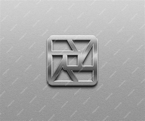 Premium PSD | 3d silver logo mockup