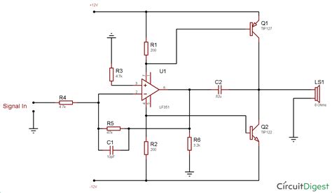 Audio Amplifier Circuit Diagram Using Lm741