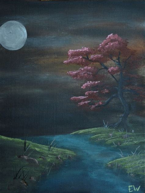 Moonlight tree | Painting, Art, Moonlight