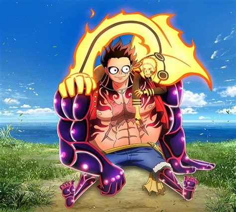 Anime, Crossover, Monkey D. Luffy, Naruto Uzumaki, HD wallpaper | Peakpx