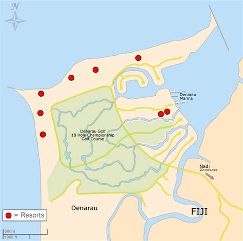 Denarau Map, Fiji - Denarau Accommodation