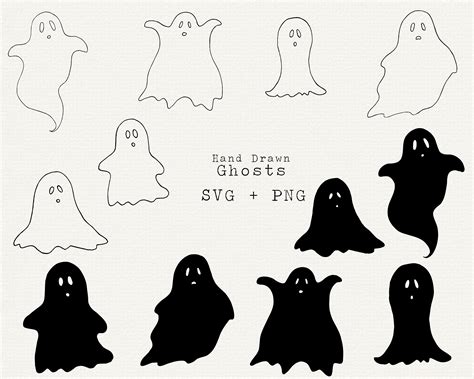 Ghost SVG Bundle Ghost Silhouette Clip Art Ghost Stencil - Etsy UK