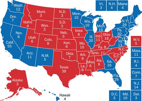 2020 Red Blue States Map