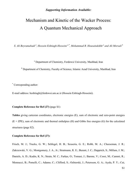 (PDF) Mechanism and Kinetics of the Wacker Process: A Quantum ...