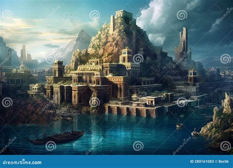 Atlantis Antike Zivilisationsgeschichte Und Mythologie Legende Stadt ...