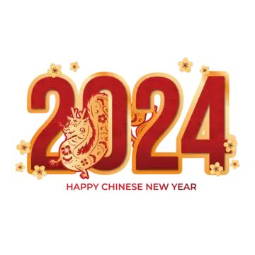 Chinese 2024 New Year PNG Transparent Images Free Download | Vector ...