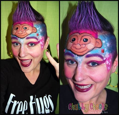 Pin on face painting Trolls