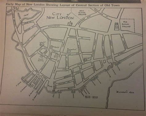 Map of New London CT 1830-1840 Ancestry Genealogy, New London, River ...