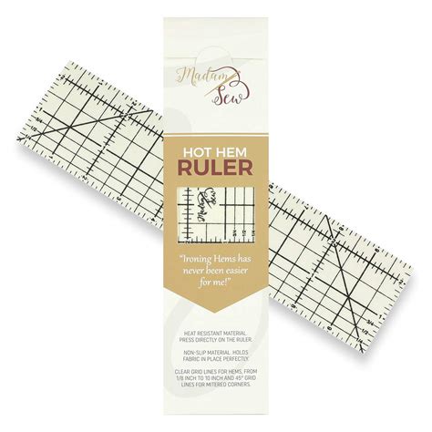 Buy Madam Sew Hot Hem Ruler for Quilting and Sewing – Non-Slip Hot ...