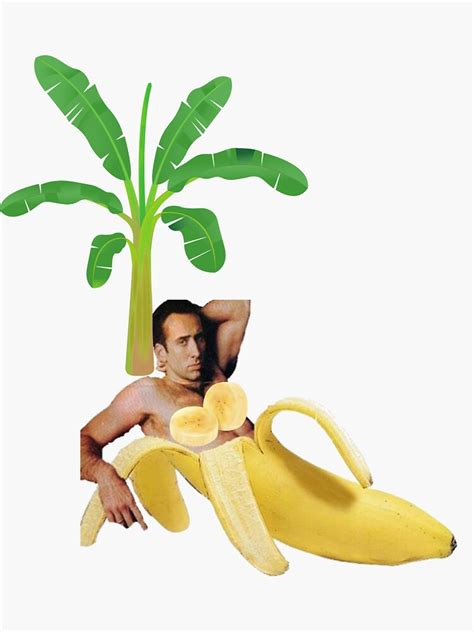 "nicolas cage in a banana " Sticker for Sale by azedd | Redbubble