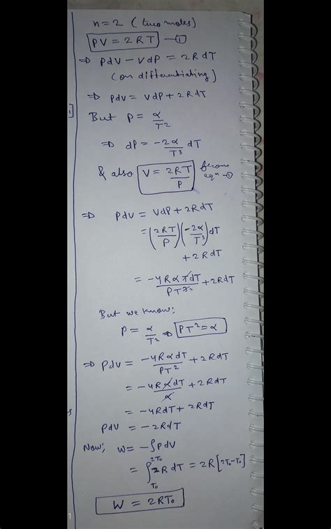 Work done in thermodynamics