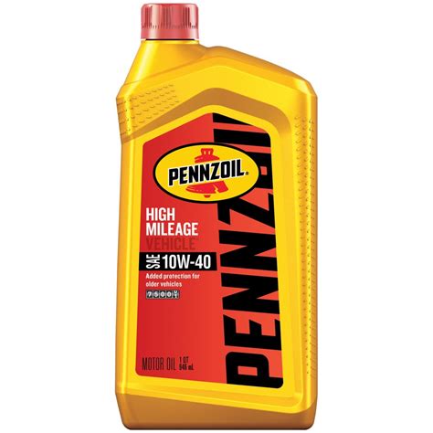 Pennzoil High Mileage 10W-40 Conventional Motor Oil, 1 Quart - Walmart ...