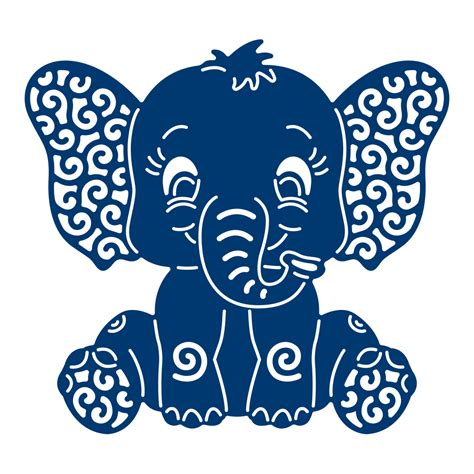 Baby Elephant (D1434) – Tattered Lace in 2020 | Cricut animals ...