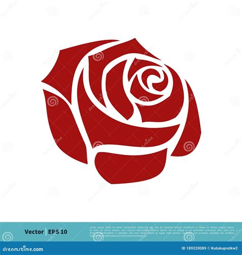 Red Rose Flower Icon Vector Logo Template Illustration Design. Vector ...