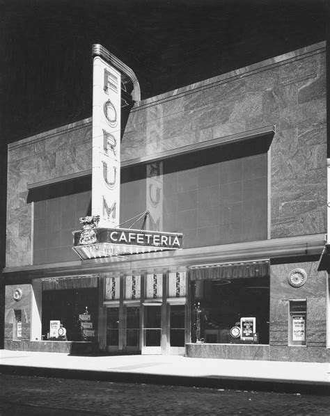 Chicago History Museum Images - Exterior view with sign, Forum Cafeteria