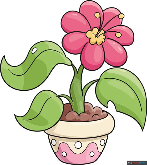 How to Draw a Potted Plant - Really Easy Drawing Tutorial