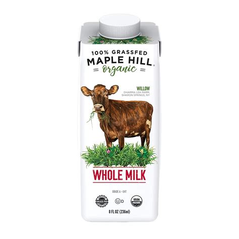 Maple Hill Shelf Stable Whole White Milk 100% Grass Fed, Organic, Non ...