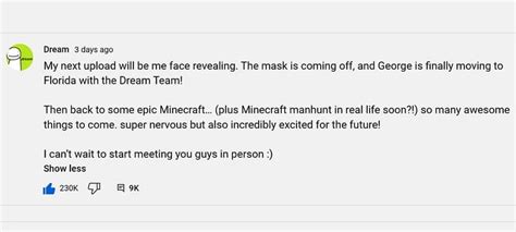 "The mask is coming off" - Minecraft fame Dream teases much-awaited ...