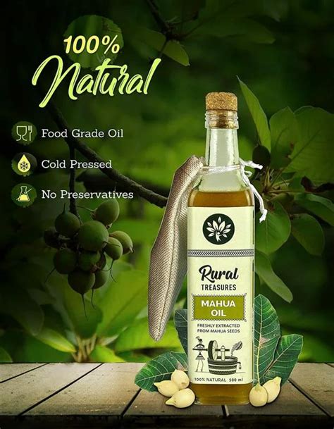 Mahua Oil Edible | Pure Cold Pressed Mahuwa (Madhuca) Cooking Oil - 500 ...