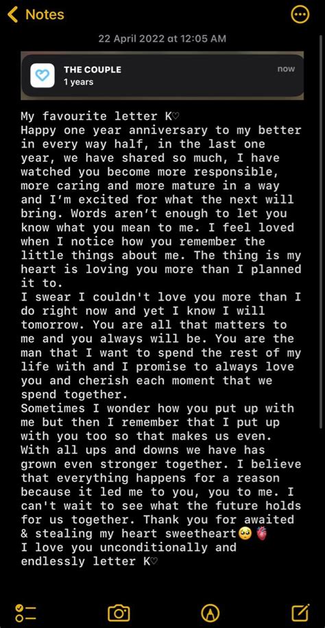 Anniversary Letter To Boyfriend, Anniversary Quotes For Him, Happy One ...