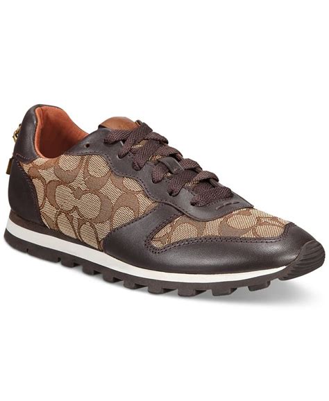 COACH Women's Leather Signature Jogger Sneakers - Macy's