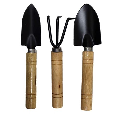 3 Piece Mini Garden Tool Set Gardening Shovels + Spade + Rale With ...