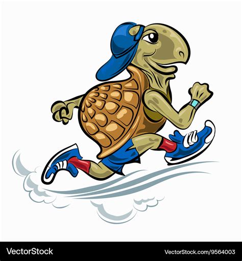 Running turtle Royalty Free Vector Image - VectorStock